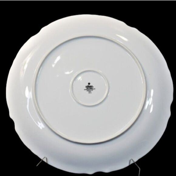 Mikasa VERSAILLES 9344 Chop Plate Platter 12 Inch Silver Trim Pink Roses - Picture 4 of 7